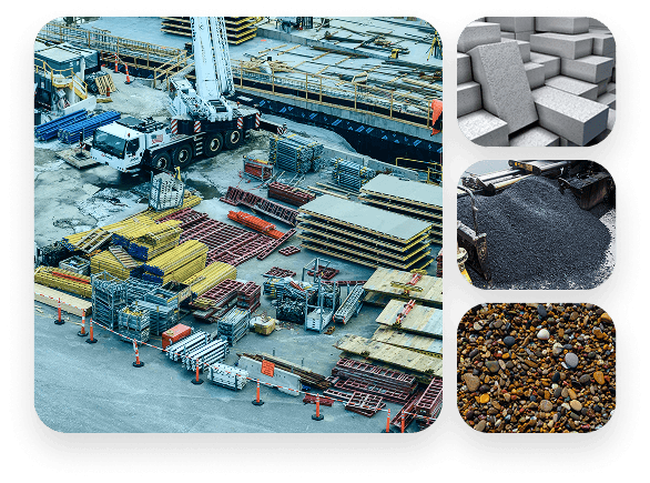 Construction site with materials